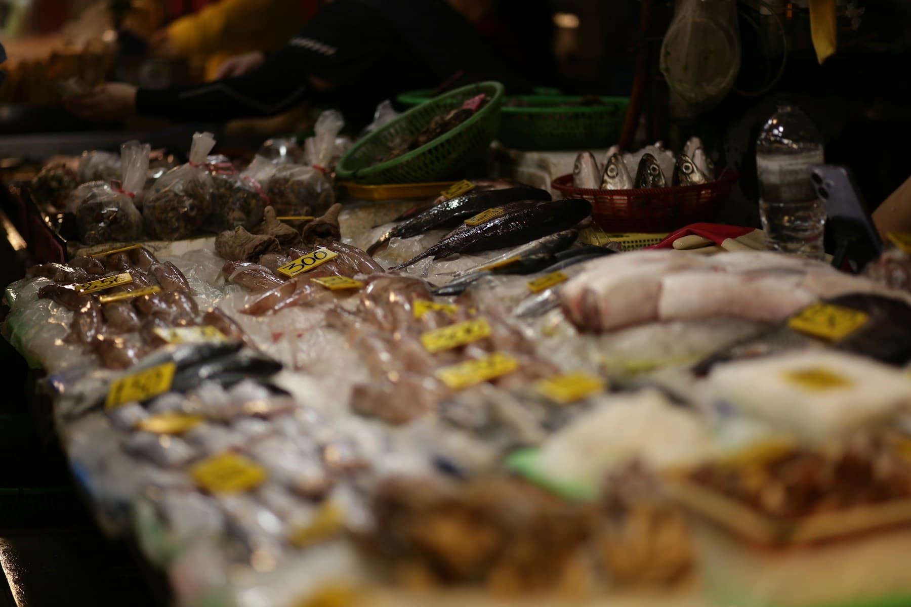 Poissons frais sur un étal de marché